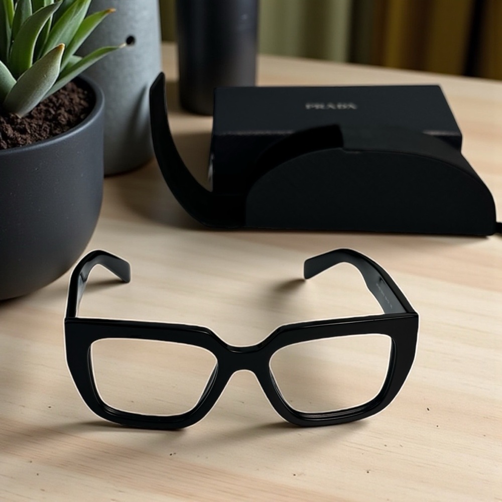 Prada Eyeglass Frames | Black Rectangle - image 2